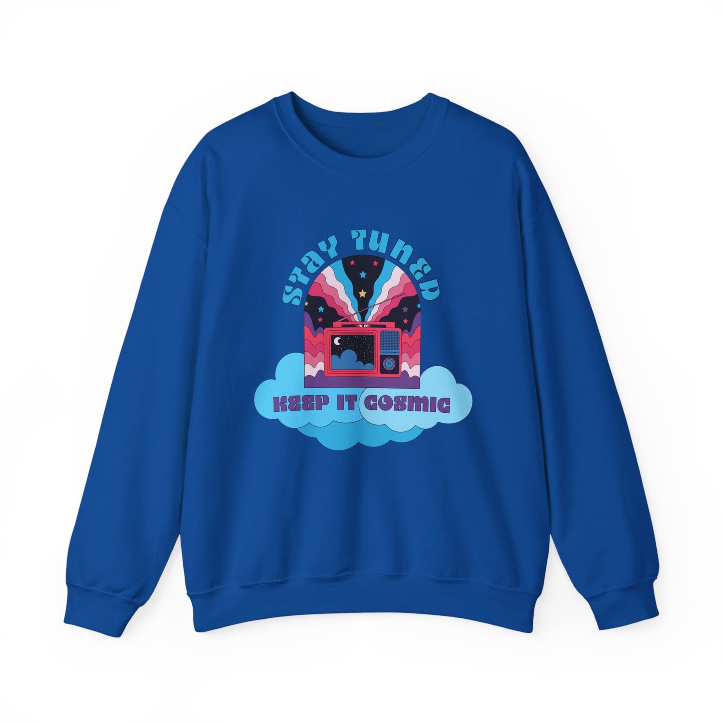 Stay Tuned Cosmic Retro Sweatshirt - Dreamglow Celestial Crewneck