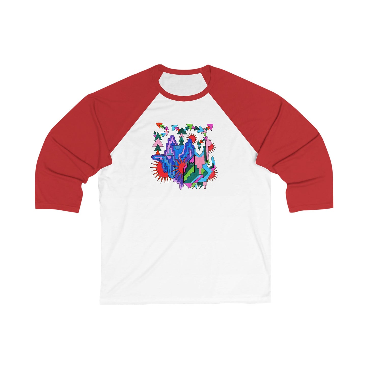 Many Suns | Unisex Abstract Art Baseball Tee