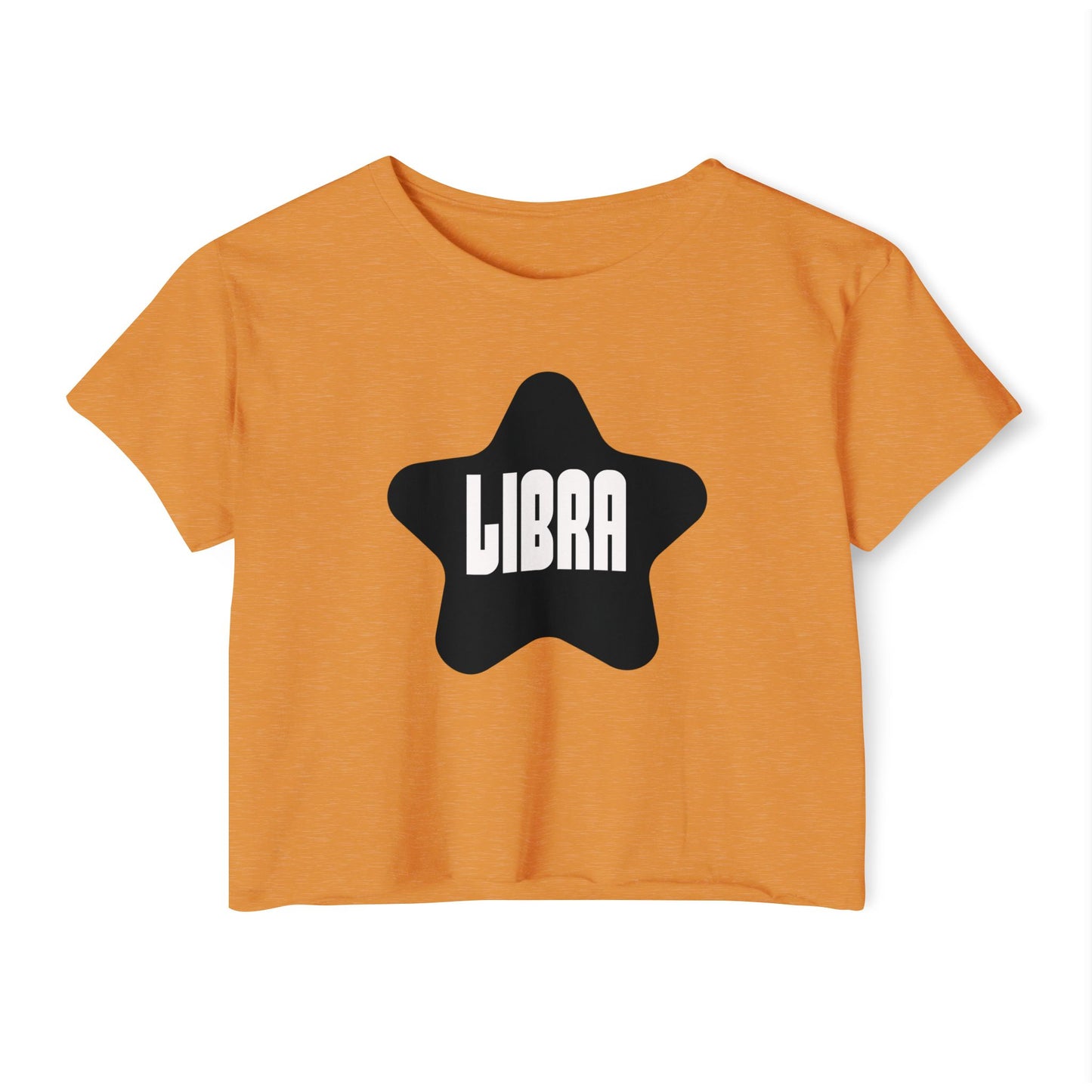 Black Star Libra Crop Top Women's Astrology T-Shirt Libra Zodiac Star Shirt