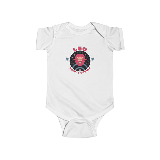 Leo Baby Onesie | Keep it Cosmic Zodiac Cotton Bodysuit for Babies 0-24M