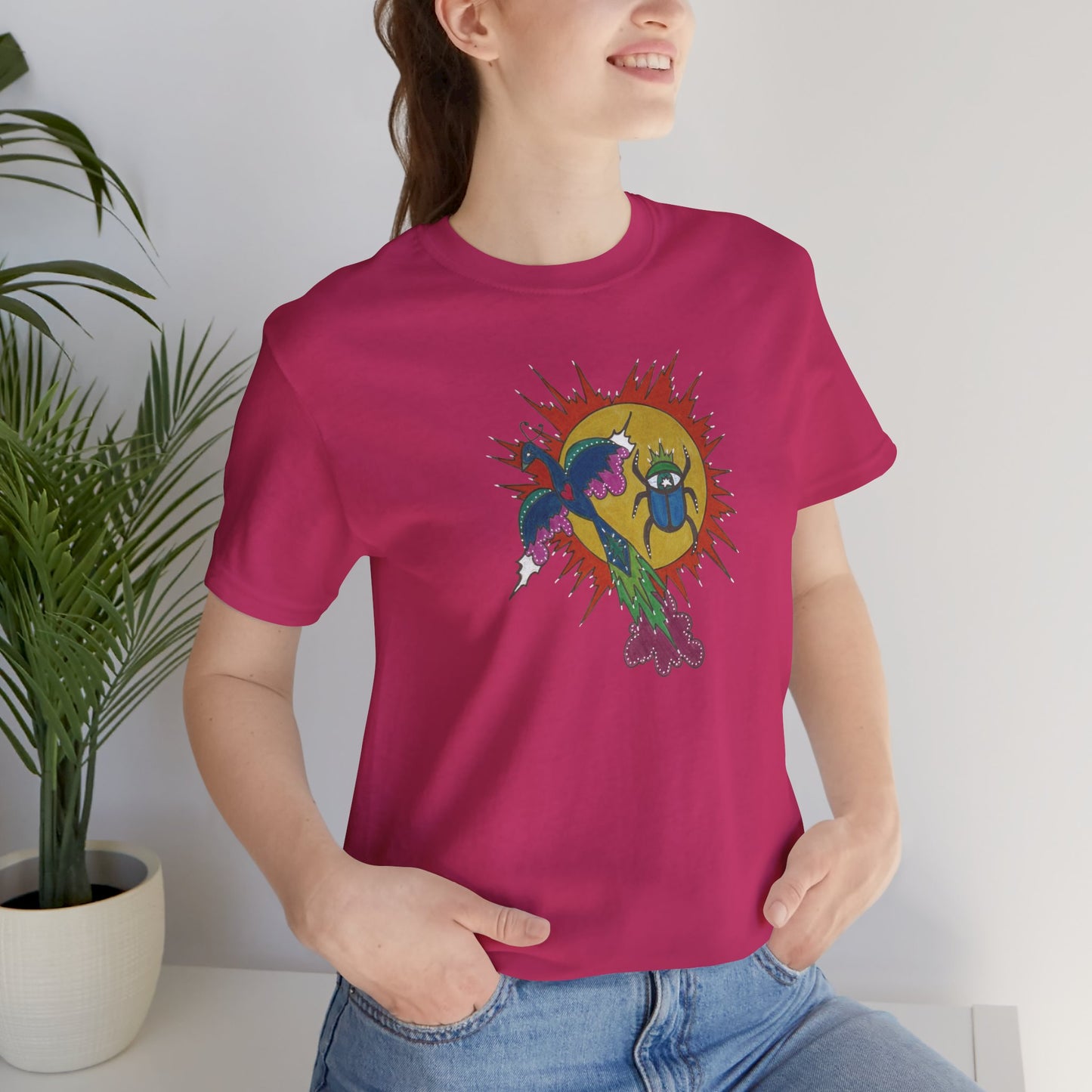 Integrate to Radiate Tee | Symbolic Solar Scarab Comic Art Shirt (Unisex)