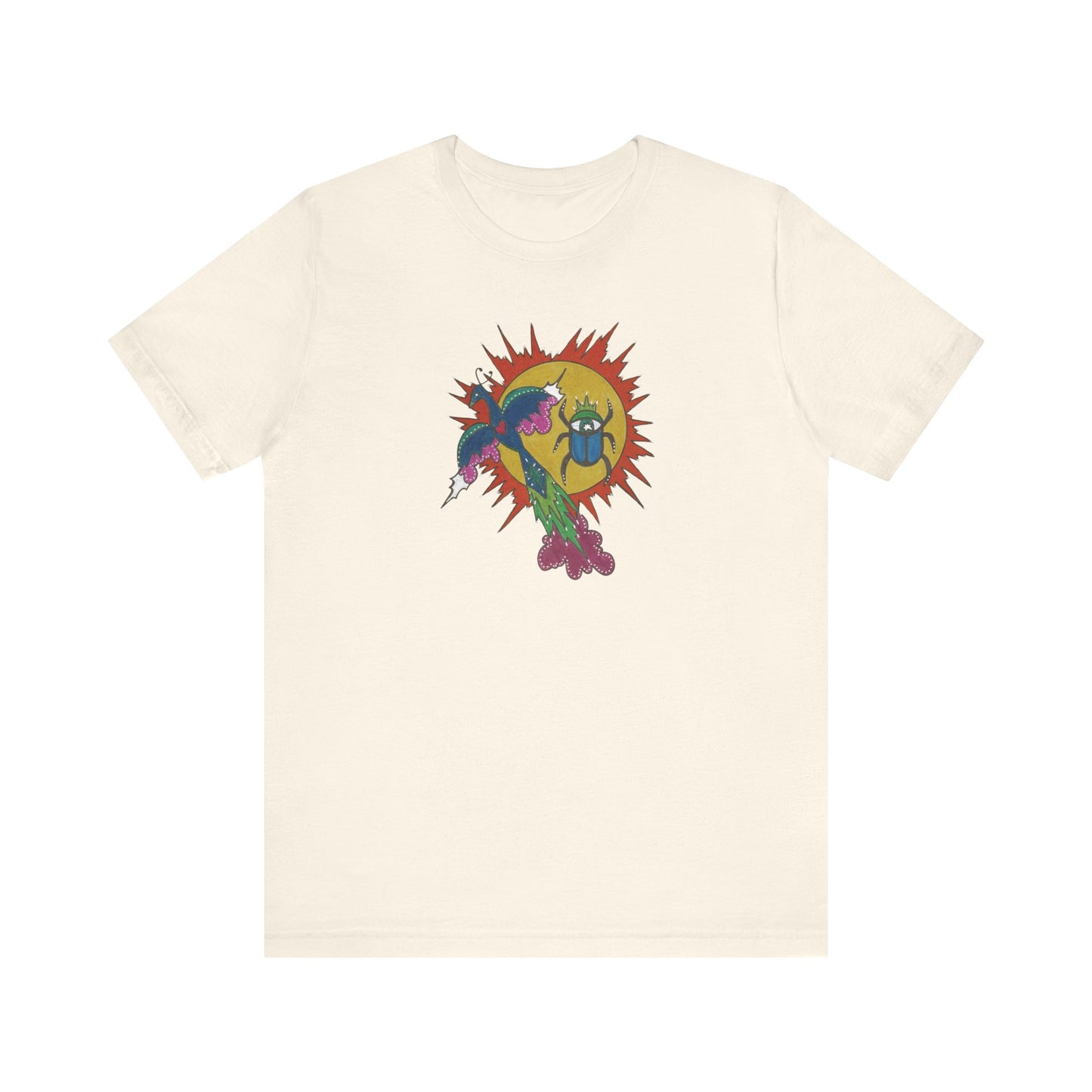 Integrate to Radiate Tee | Symbolic Solar Scarab Comic Art Shirt (Unisex)