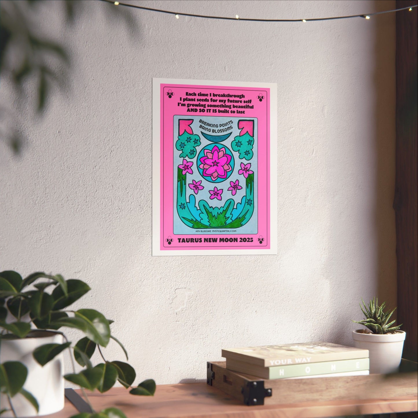 Taurus New Moon 2025 Art Print — With Affirmation