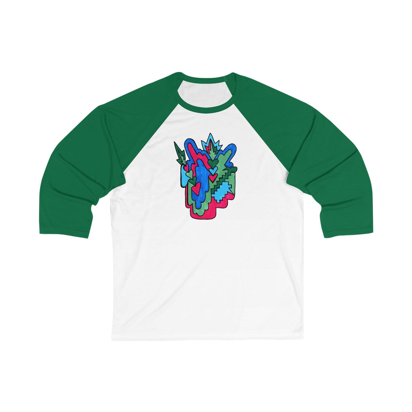 Electric Bloom | Unisex Abstract Art Baseball Tee