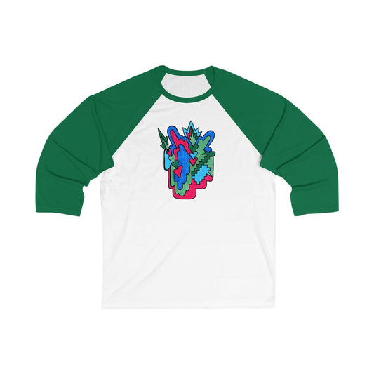 Electric Bloom | Unisex Abstract Art Baseball Tee