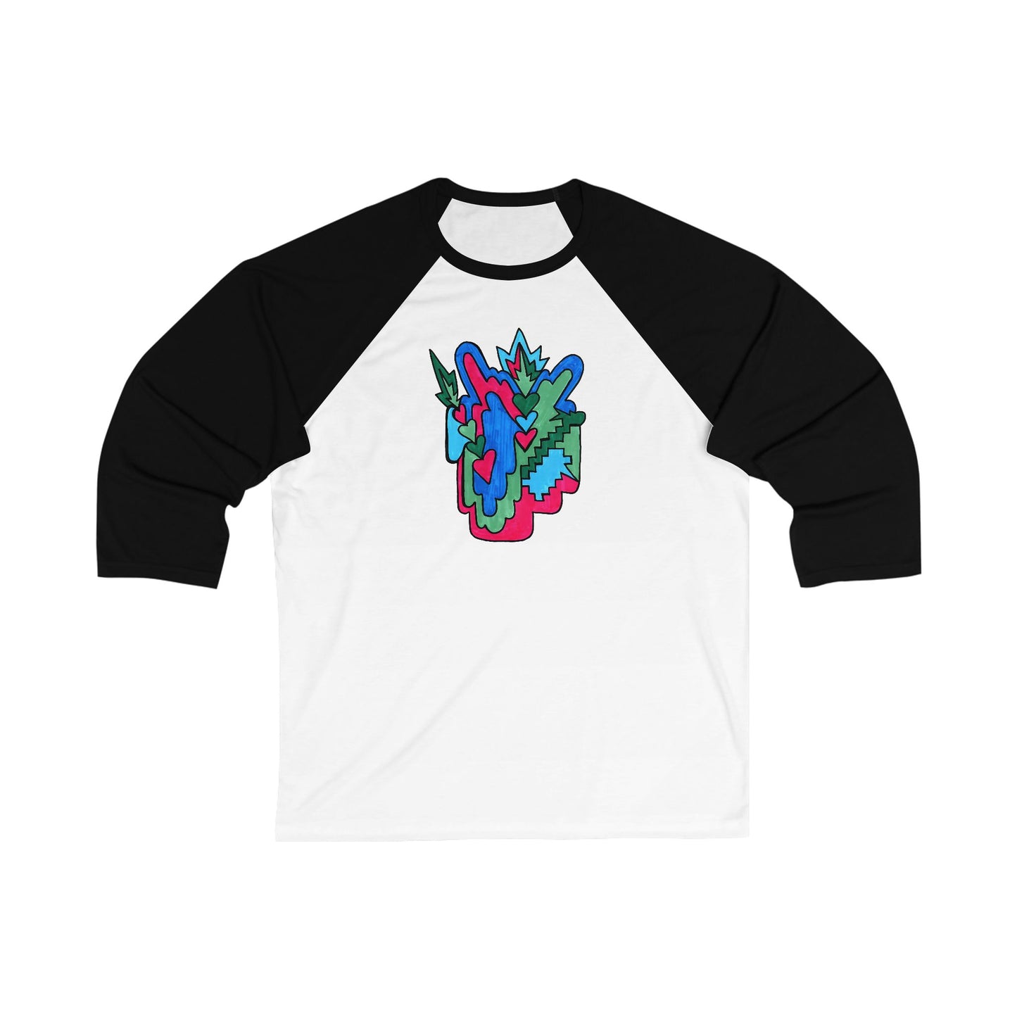 Electric Bloom | Unisex Abstract Art Baseball Tee