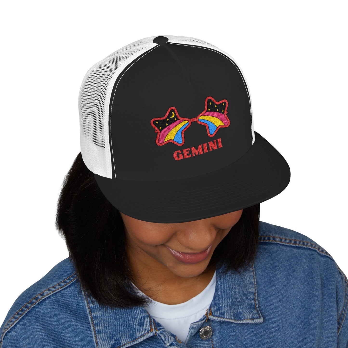 Retro Zodiac Sign Trucker Hat — Gemini