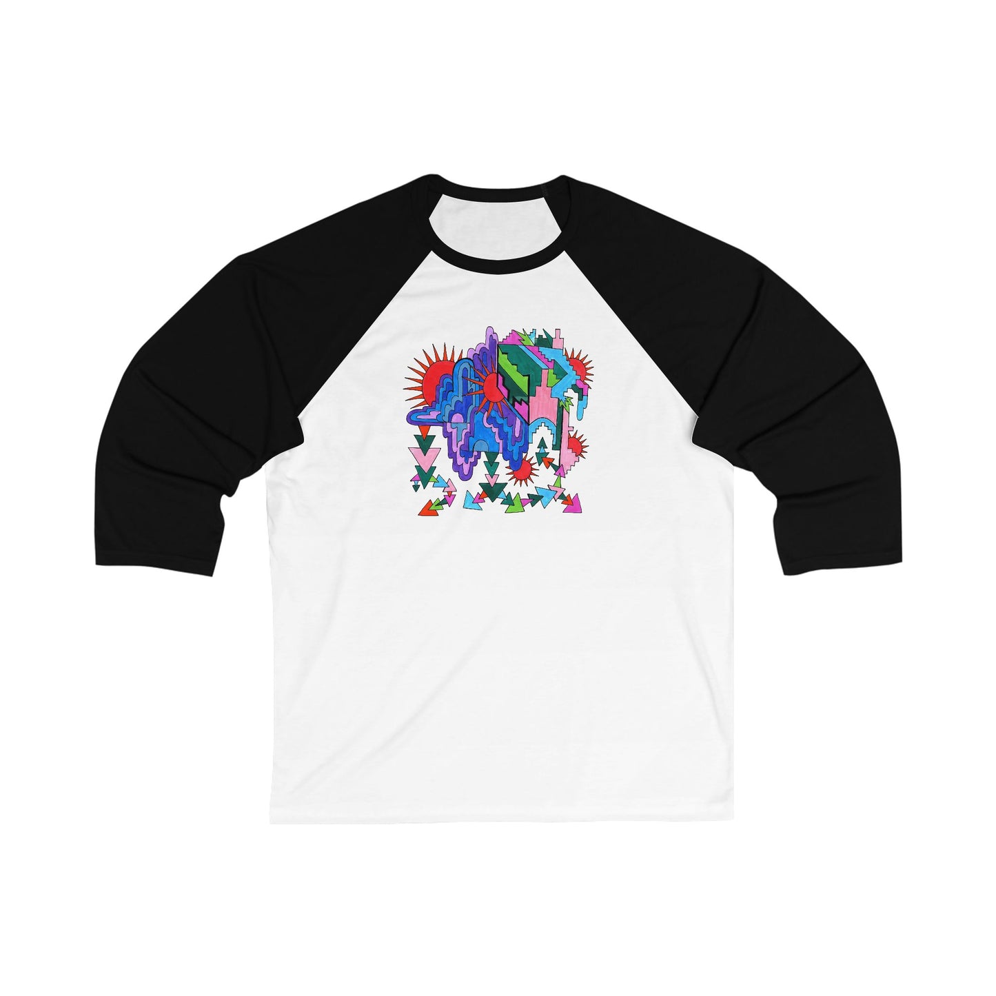 Many Suns | Unisex Abstract Art Baseball Tee