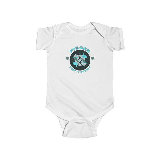 Pisces Baby Onesie | Keep it Cosmic Zodiac Cotton Bodysuit for Babies 0-24M4
