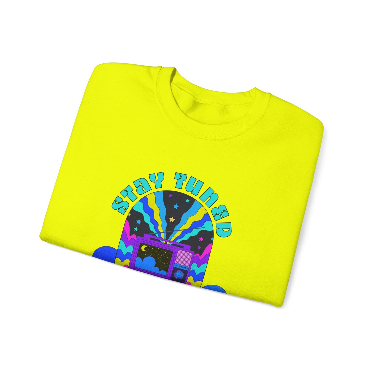 Stay Tuned Cosmic Retro Sweatshirt - Dayglow Celestial Crewneck