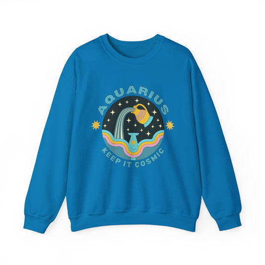 Keep It Cosmic - Retro Star Sign Astro Sweatshirt | Aquarius