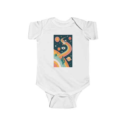 Retro Galaxy Baby Onesie | Cosmic  Cotton Bodysuit for Babies 0-24M