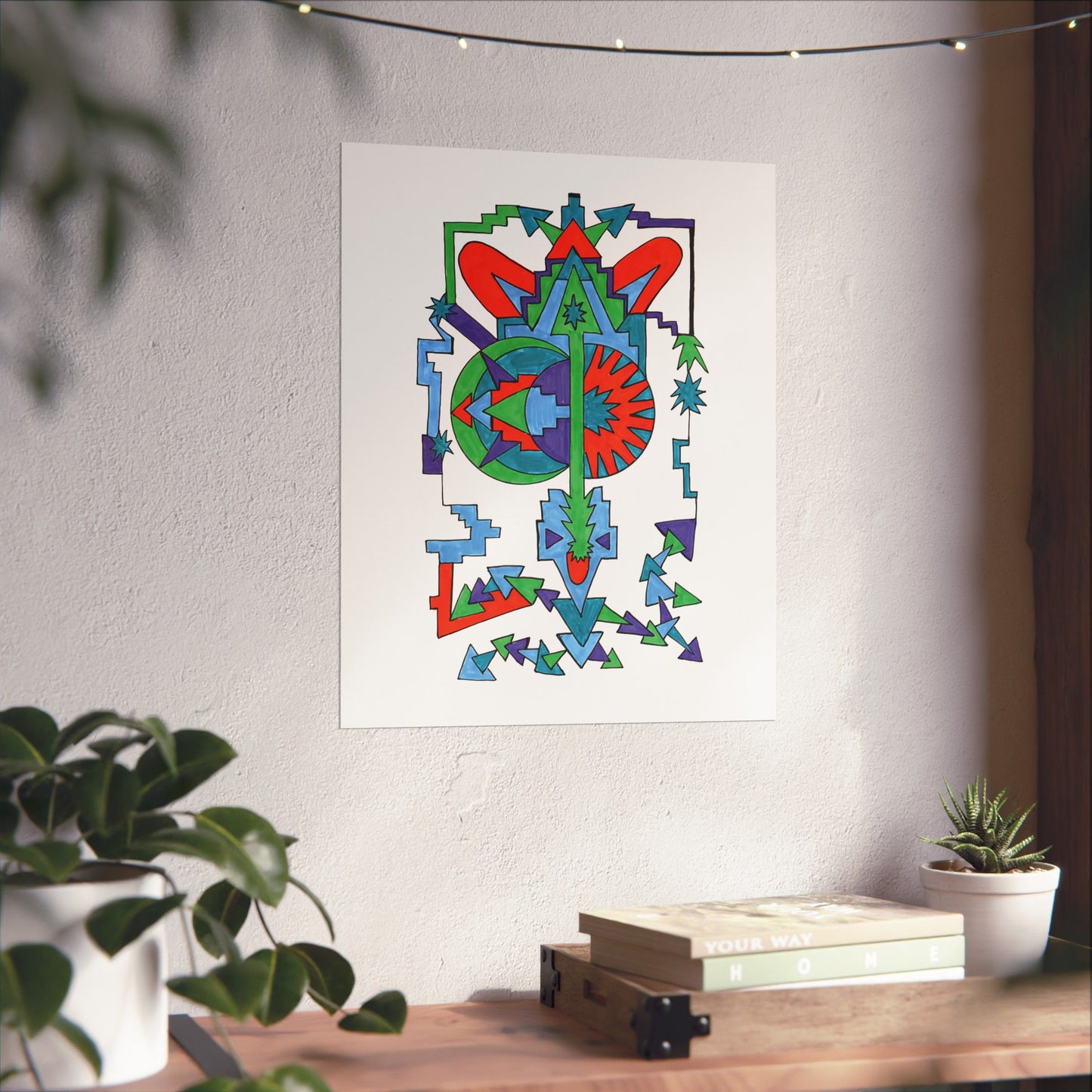 Arrow Light Geometric Abstract Art Print