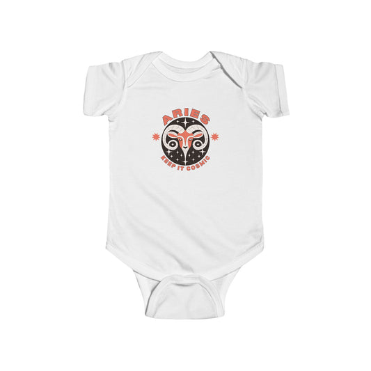 Aries Baby Onesie | Keep it Cosmic Zodiac Cotton Bodysuit for Babies 0-24M