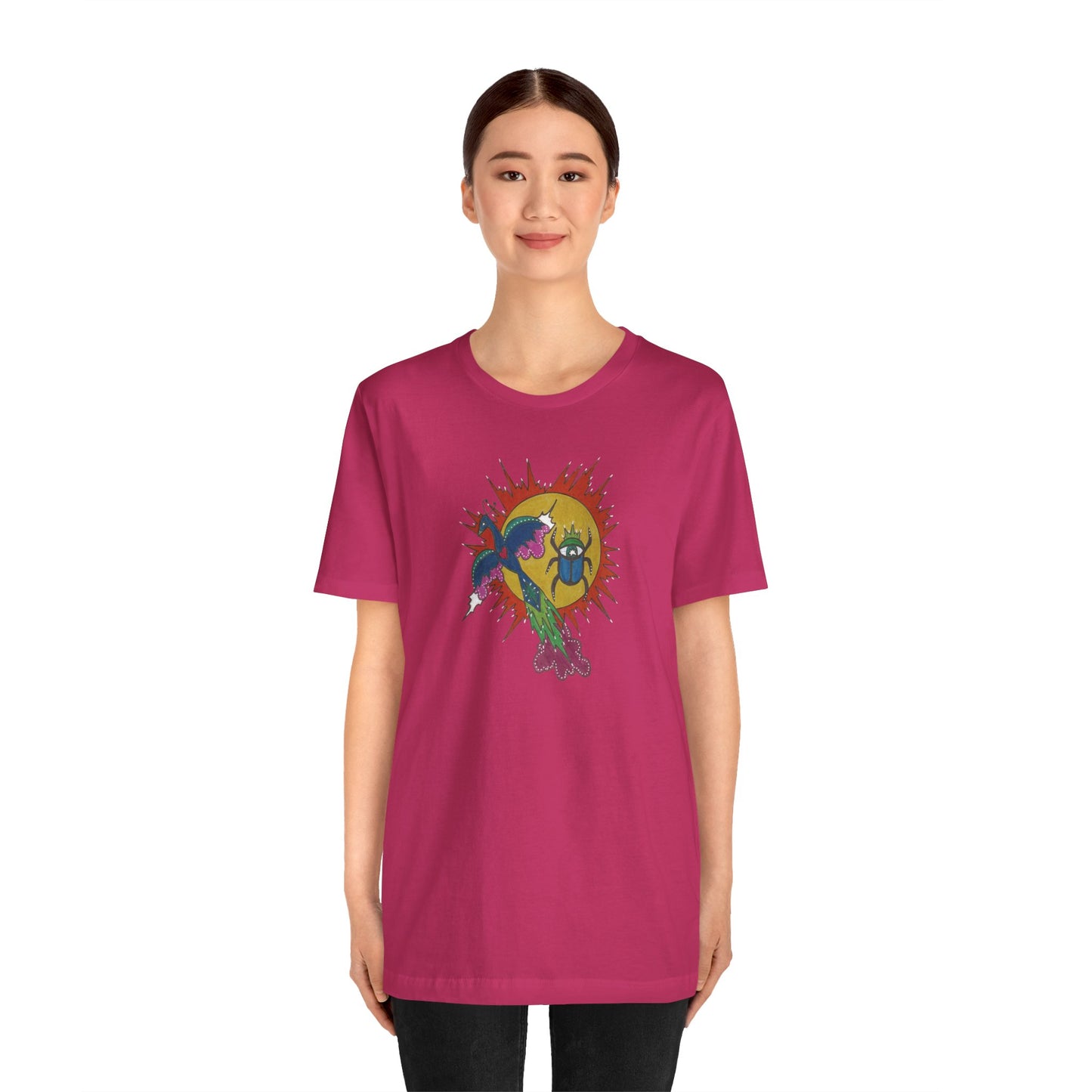 Integrate to Radiate Tee | Symbolic Solar Scarab Comic Art Shirt (Unisex)