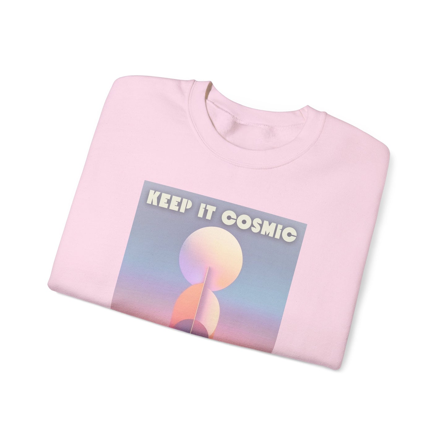 Keep It Cosmic Pastel Sweatshirt – Retro Celestial Aesthetic Crewneck