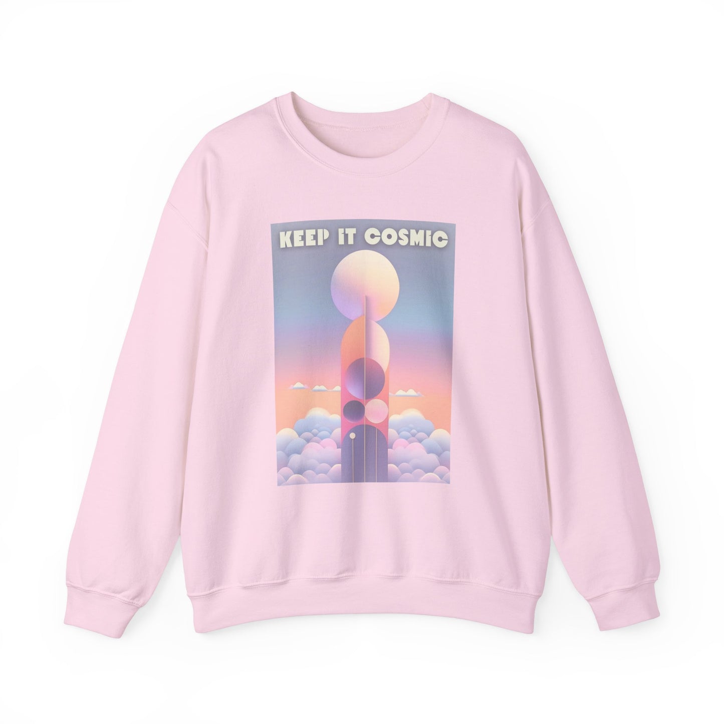 Keep It Cosmic Pastel Sweatshirt – Retro Celestial Aesthetic Crewneck