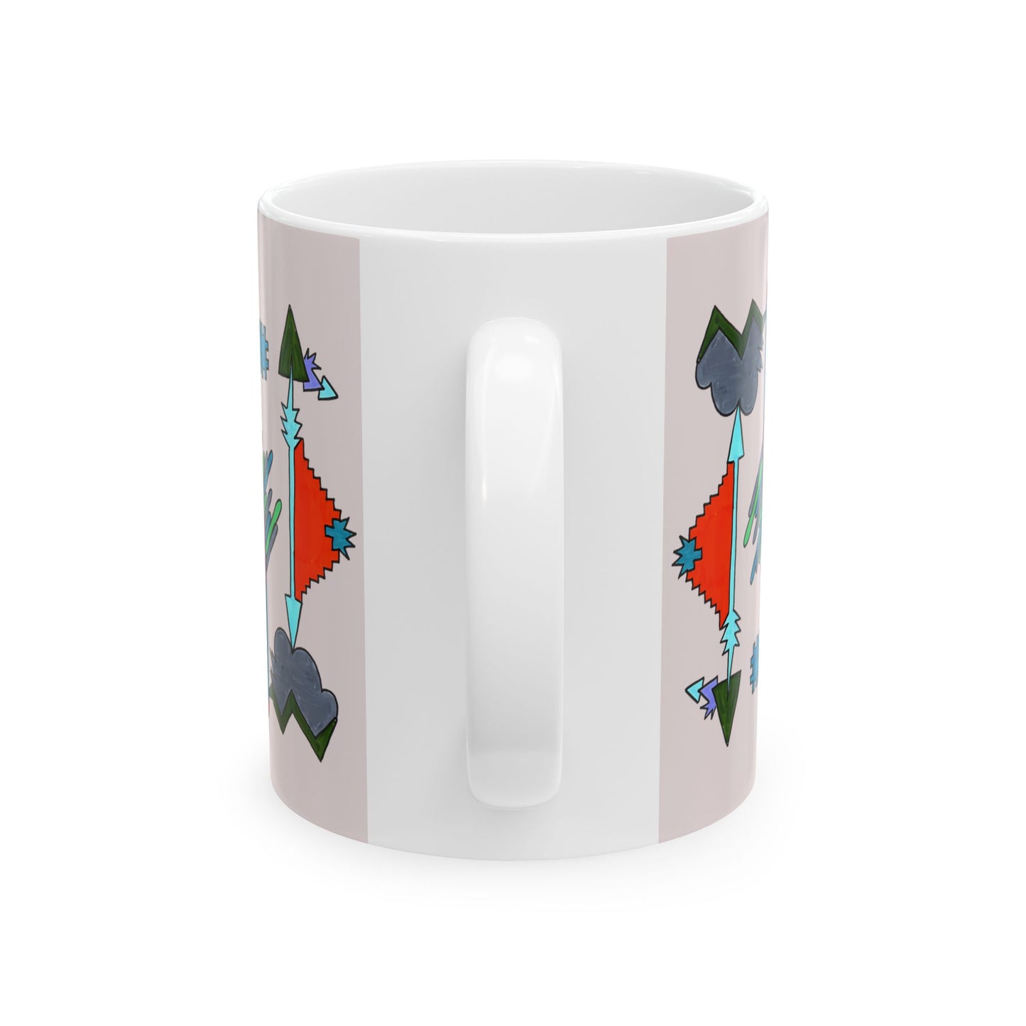 Directional Code | Abstract Glyph Ceramic Mug (11oz / 15oz)