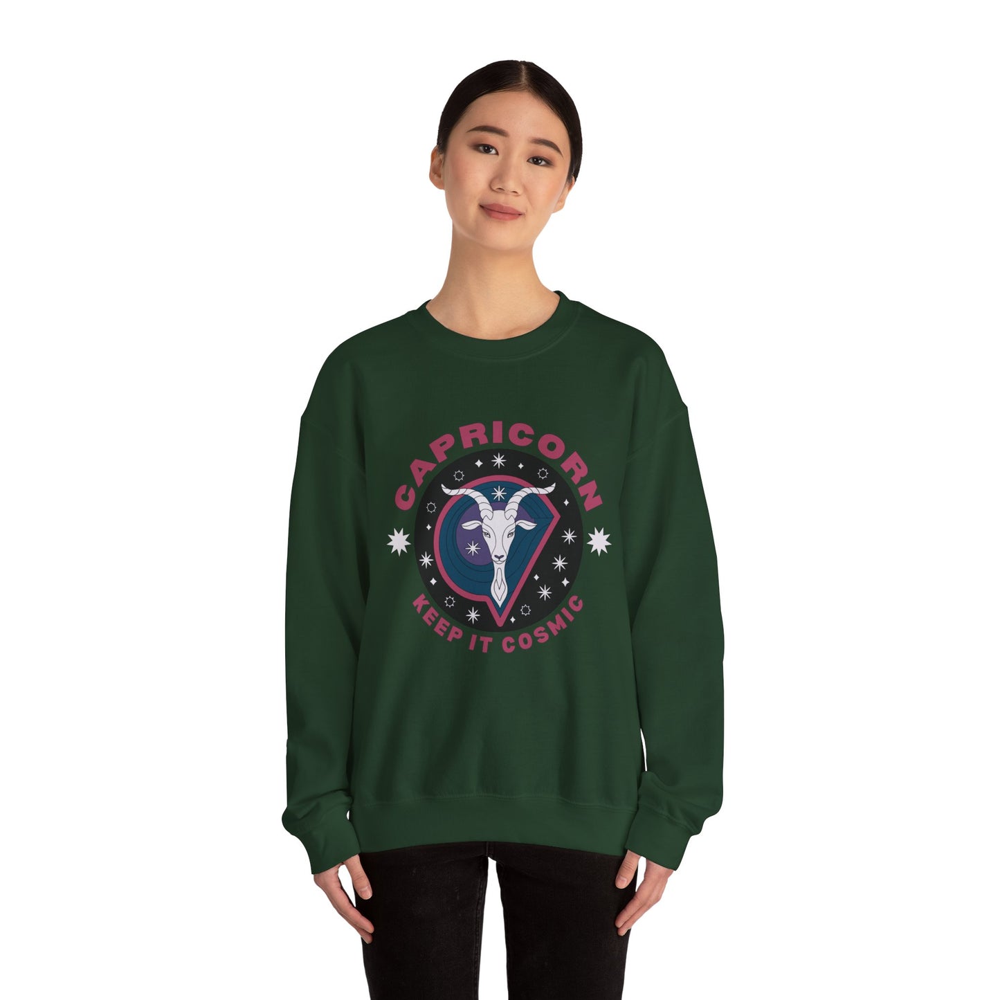 Keep It Cosmic - Retro Star Sign Astro Sweatshirt | Capricorn