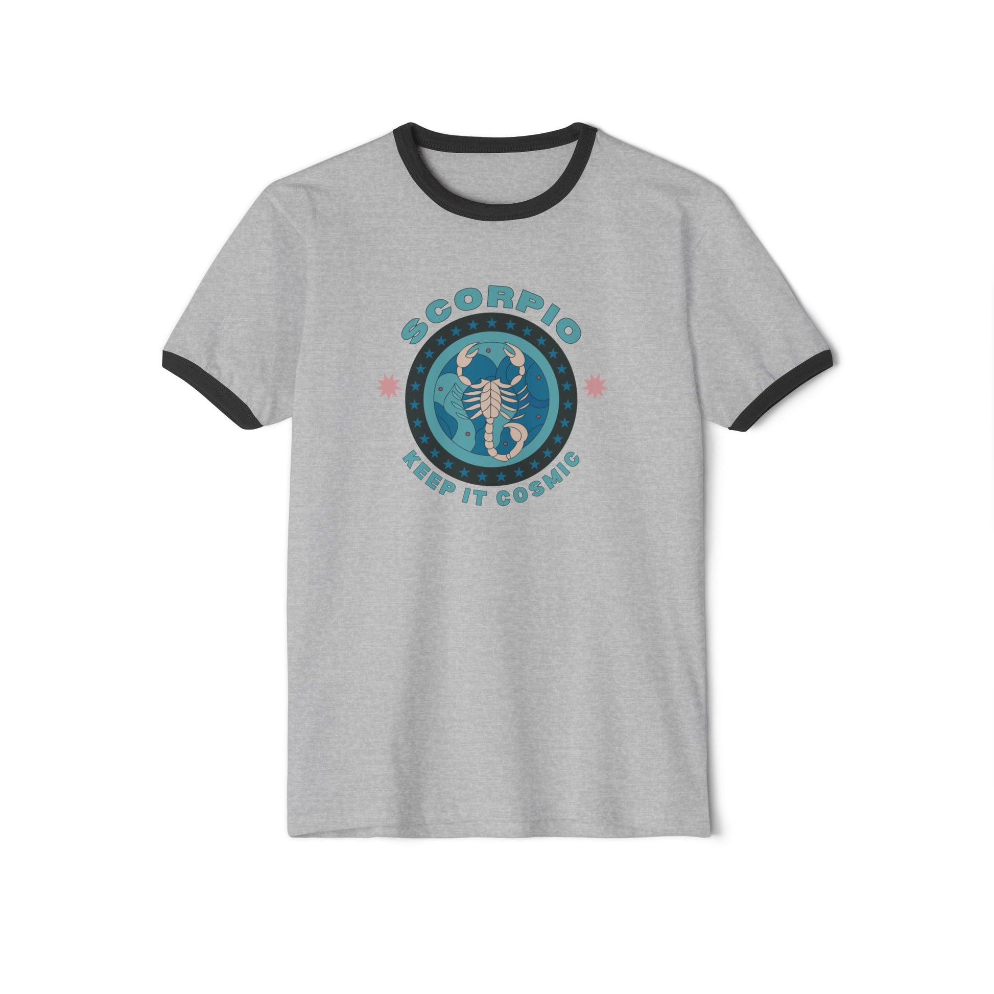 Gray Retro Scorpio t-shirt ringer zodiac tee