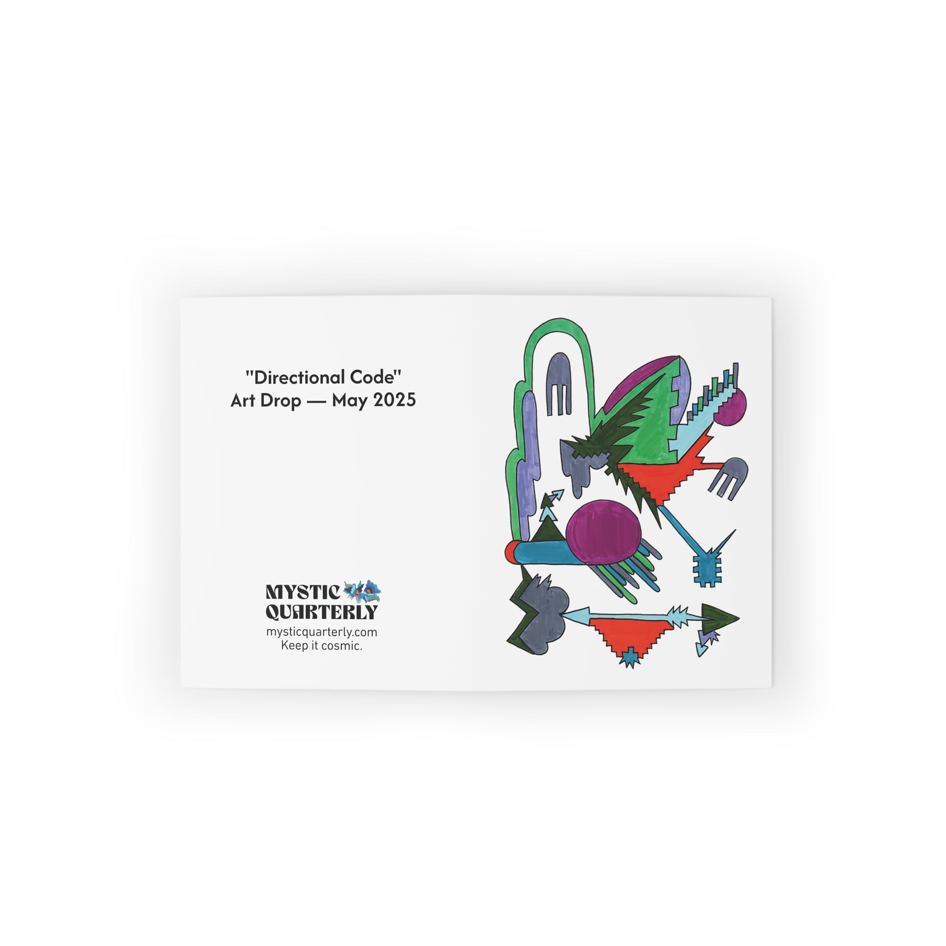 Interior and exterior design of Directional Code card – Mystic Quarterly